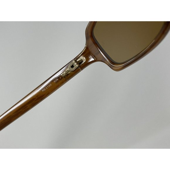 Ray Ban RB2130 938  Sunglasses Wrap Rectangular Brown Horn main image 11